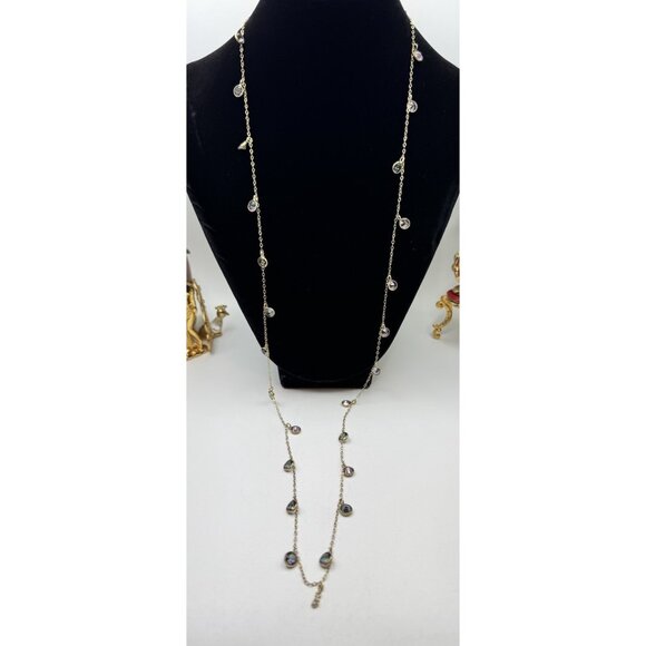 London Manori AB Cristal Chain Necklace Gold Tone Sterling Silver 925 Pretty - Picture 2 of 10